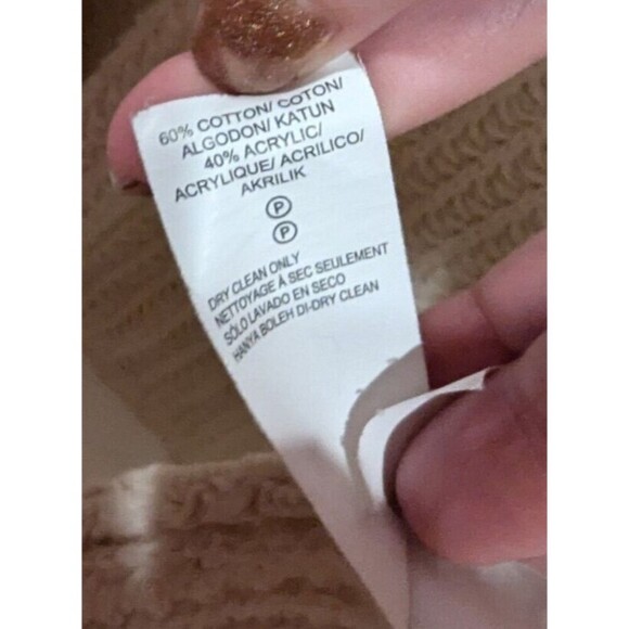 Lucky Brand Cardigan Sweater Cream Chunky Knit Open‎ Front Longline Pockets Sz M - Picture 3 of 3